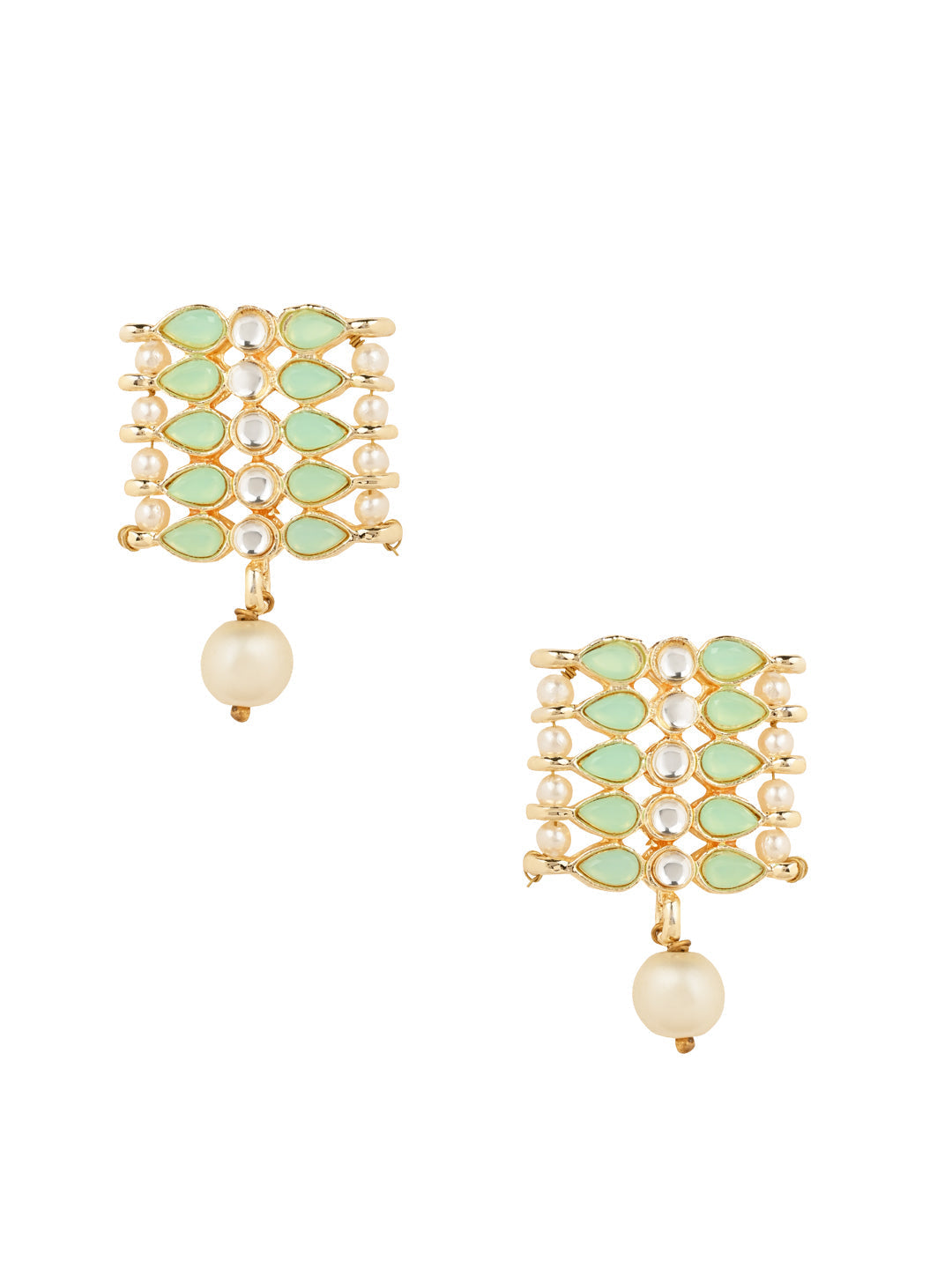 Gold-Polished Traditional Kundan Pearl Choker Necklace Jewellery Set For Women And Girls - Wahe Jewels Noz2Toz