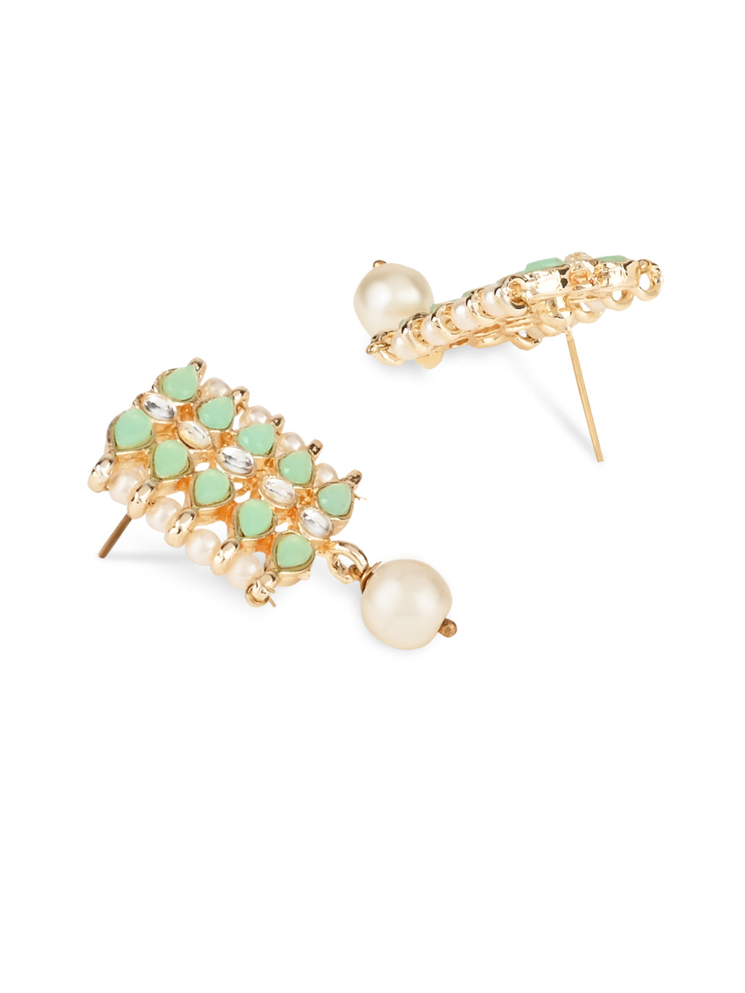 Gold-Polished Traditional Kundan Pearl Choker Necklace Jewellery Set For Women And Girls - Wahe Jewels Noz2Toz