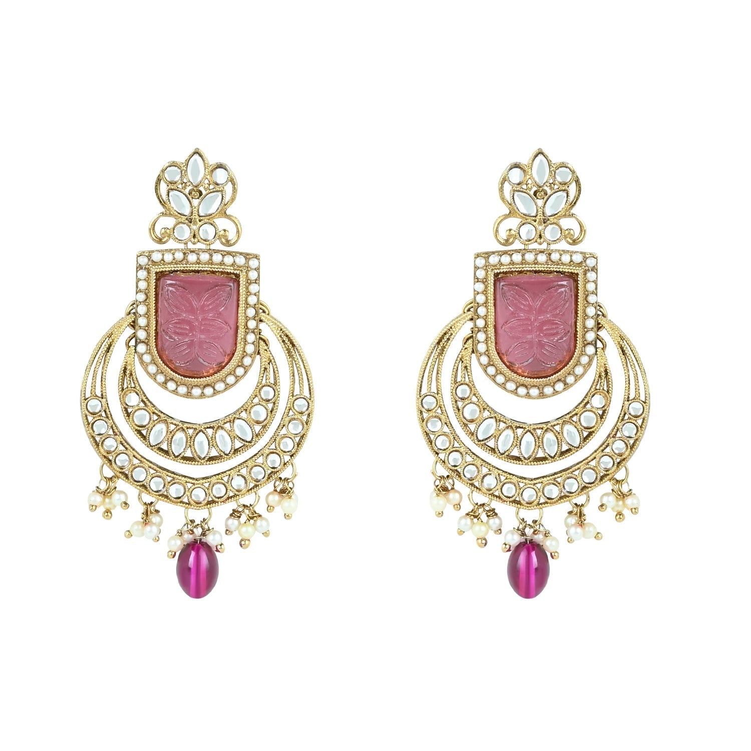 Gold-Polished Traditional Kundan Pearl Choker Necklace Jewellery Set For Women/Girls - Wahe Jewels Noz2Toz