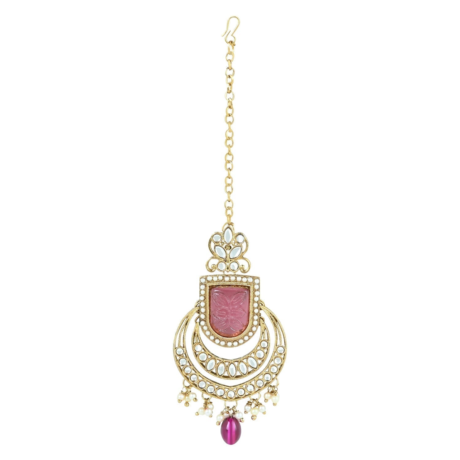 Gold-Polished Traditional Kundan Pearl Choker Necklace Jewellery Set For Women/Girls - Wahe Jewels - Swadesiicart