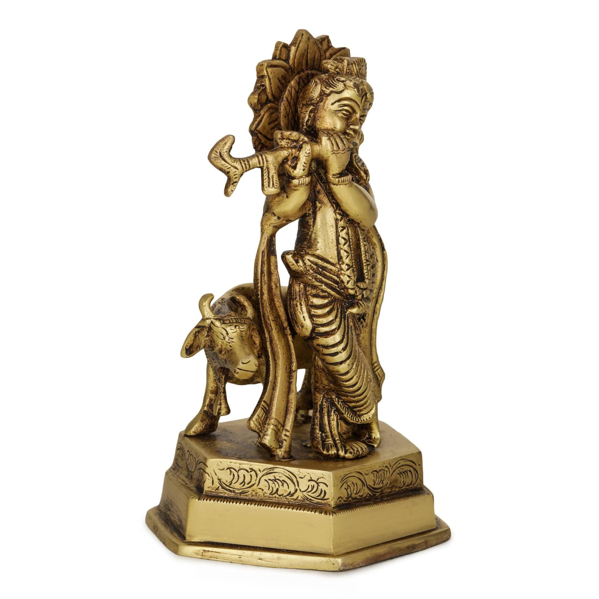 Devlok Lord Krishna with Cow Idol - Grab2buy