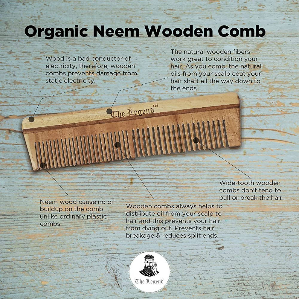 The Legend Organic Pure Neem Wood Comb 