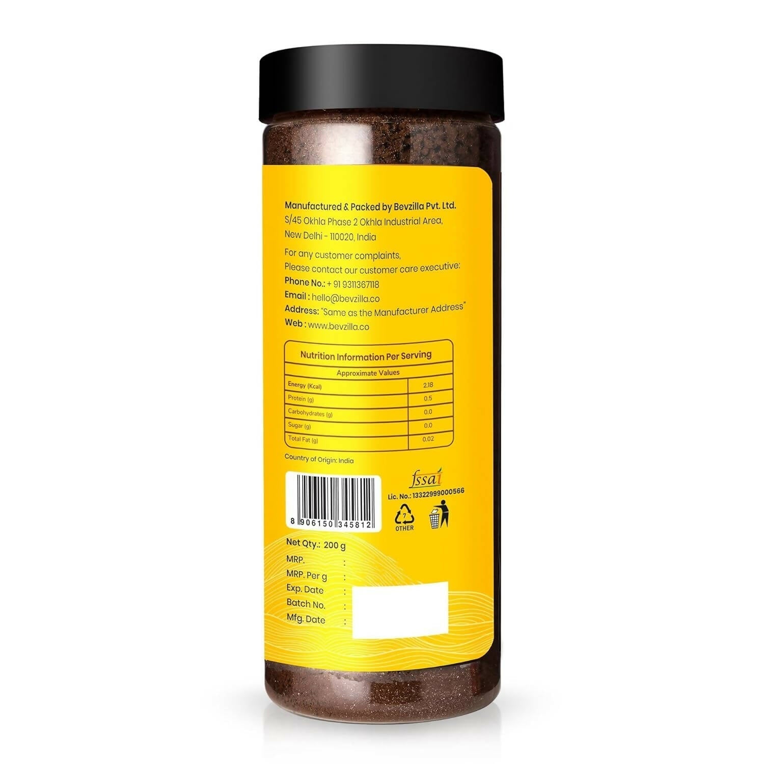 Bevzilla Premium Hazelnut Coffee Powder 100% Arabica 