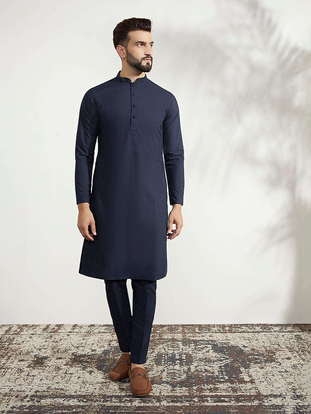 Kisah Men Multi Coloured Textured Kurta Jacket Trouser Set 