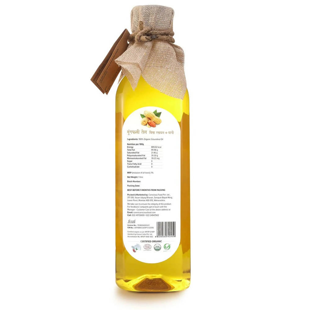 Conscious Food Organic Peanut/Groundnut Oil 
