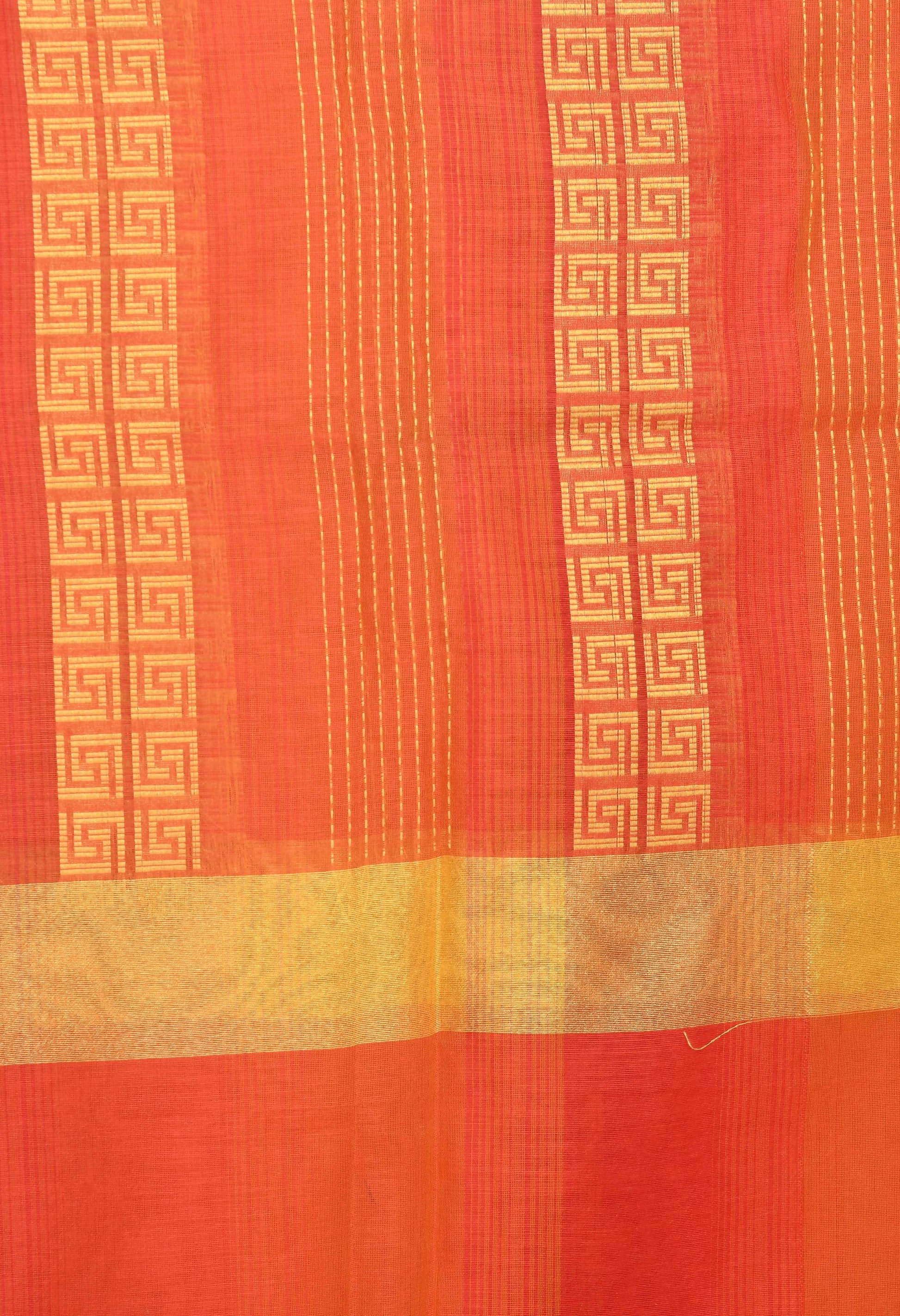 Mominos Fashion Moeza Handloom Cotton Orange Tone Dupatta