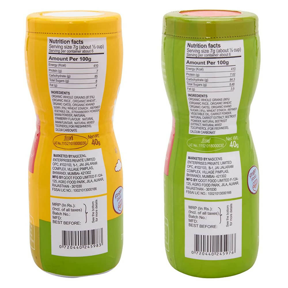 Happa Organic Multigrain Strawberry Banana & Carrot Beetroot Melts Super Puffs Combo (8 Months+) - Grab2buy