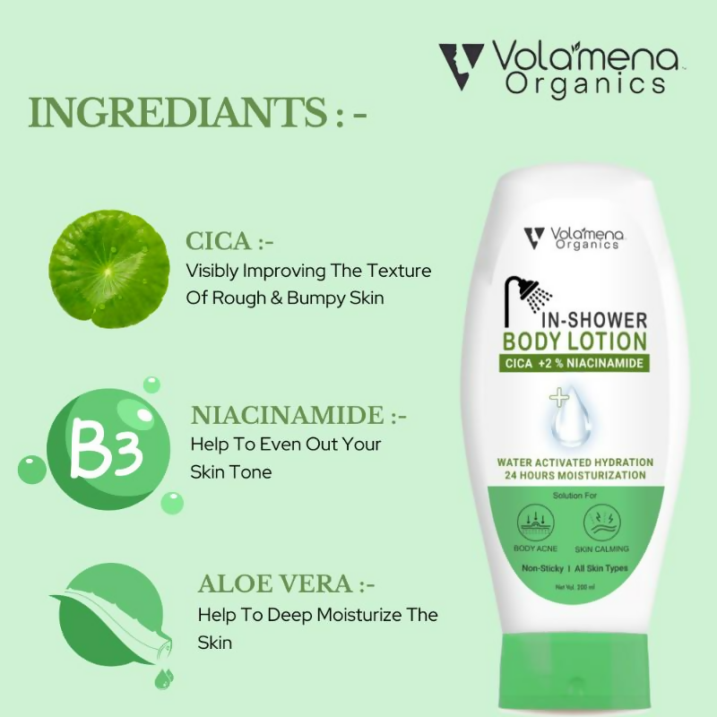 Volamena Cica & Niacinamide In-Shower Body Lotion With Aloevera  Grab2Buy Volamena Grab2Buy