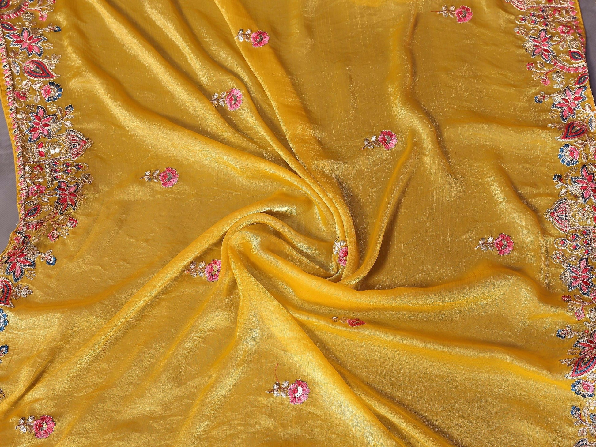 Teeya Creation New Womens Latest Party Wear Soft Chiffon Silk Saree-Yellow