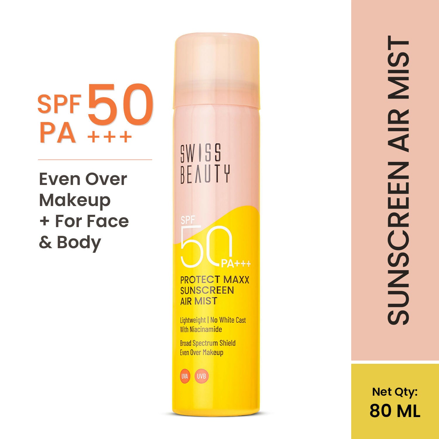 Swiss Beauty Protect Maxx Sunscreen Air Mist With SPF 50 PA+++ 