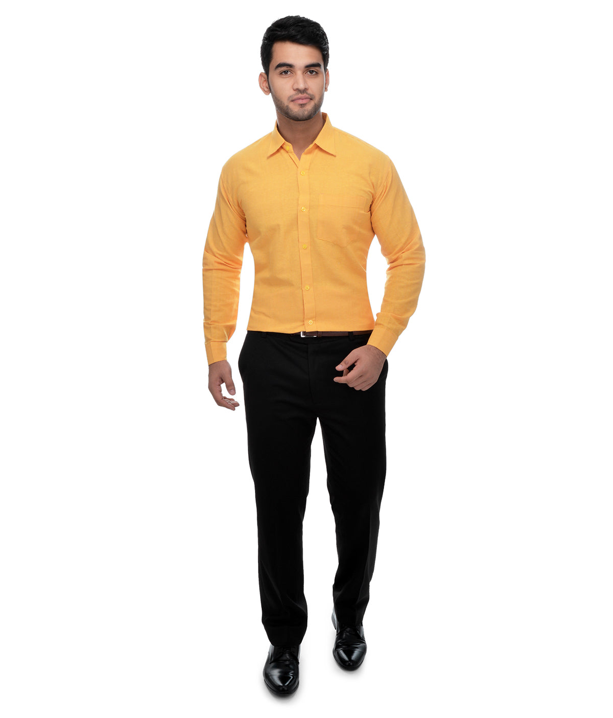 RIAG Yellow Men's Full Sleeves Solid Shirt