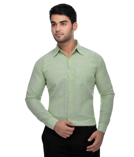 RIAG Green Men's Full Sleeves Solid Shirt