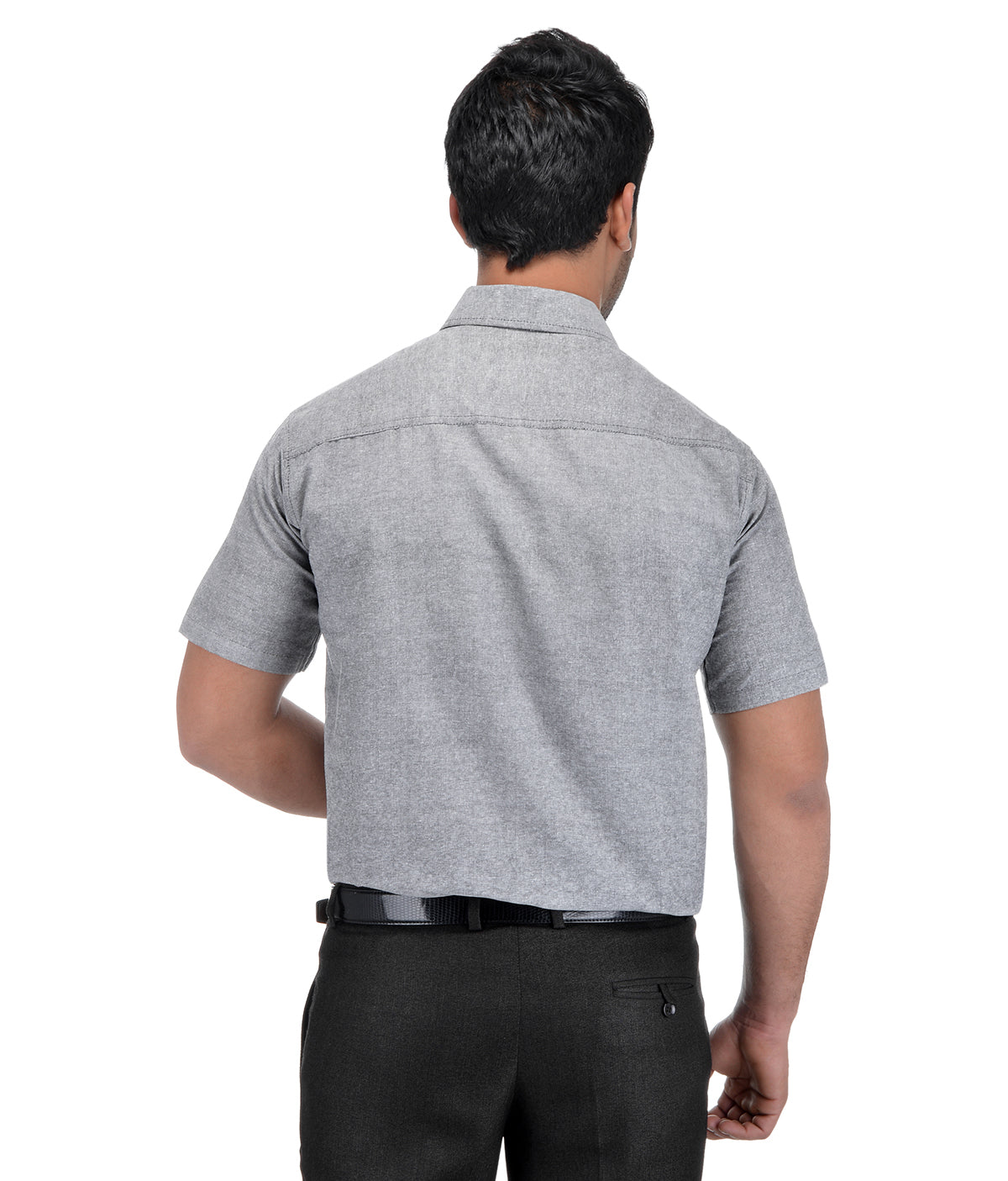 RIAG Grey Men's Half Sleeves Solid Shirt