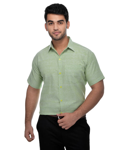 RIAG Green Men's Half Sleeves Solid Shirt