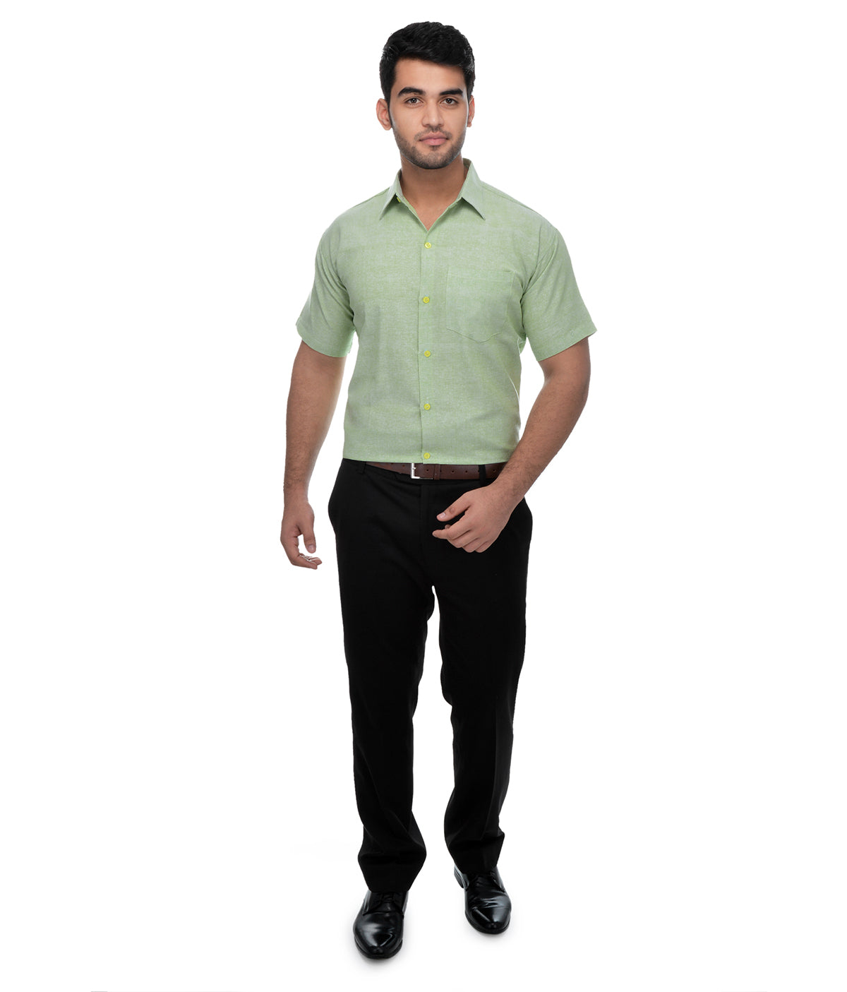 RIAG Green Men's Half Sleeves Solid Shirt