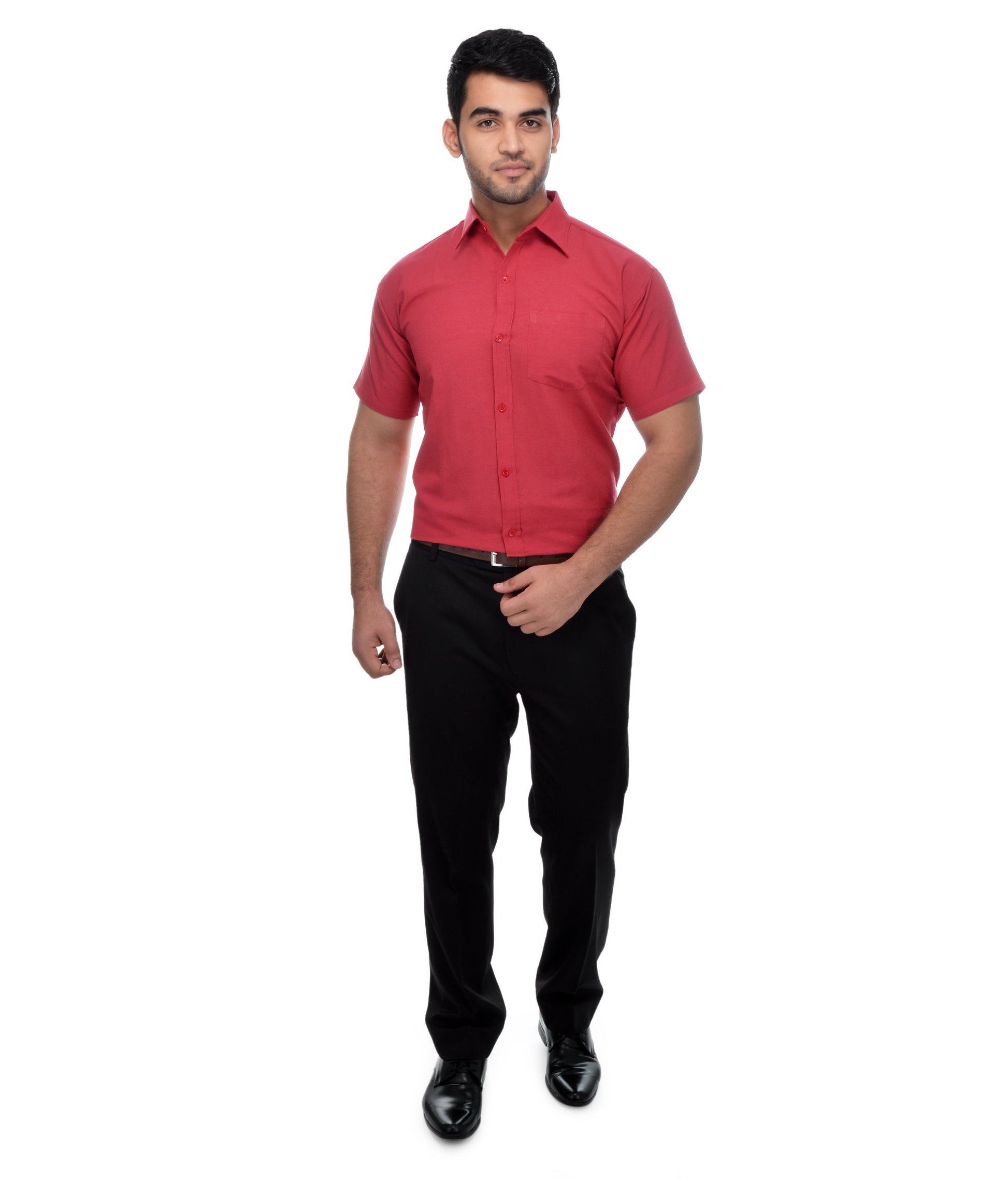 RIAG Red Men's Half Sleeves Solid Shirt