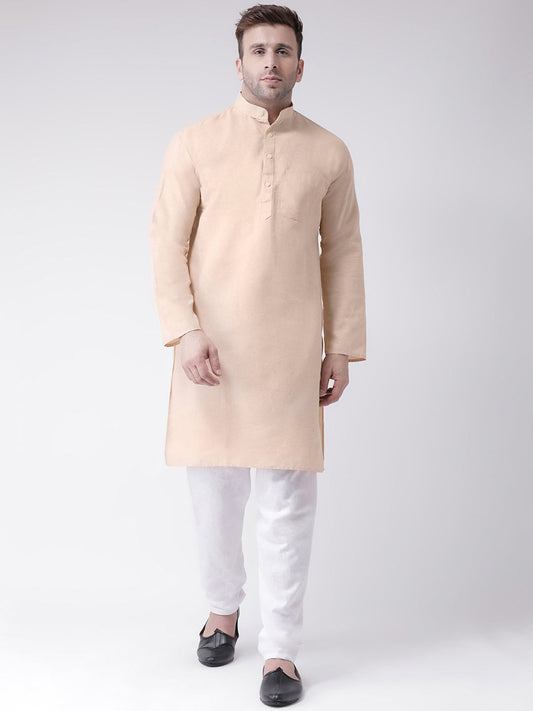 RIAG Beige Men's Ethnic Long Kurta And Pyjama Set