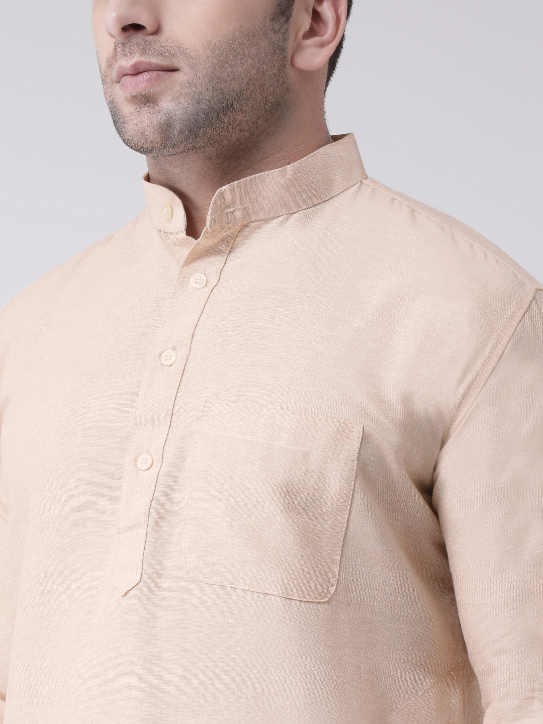 RIAG Men's Beige Cotton Long Ethnic Kurta
