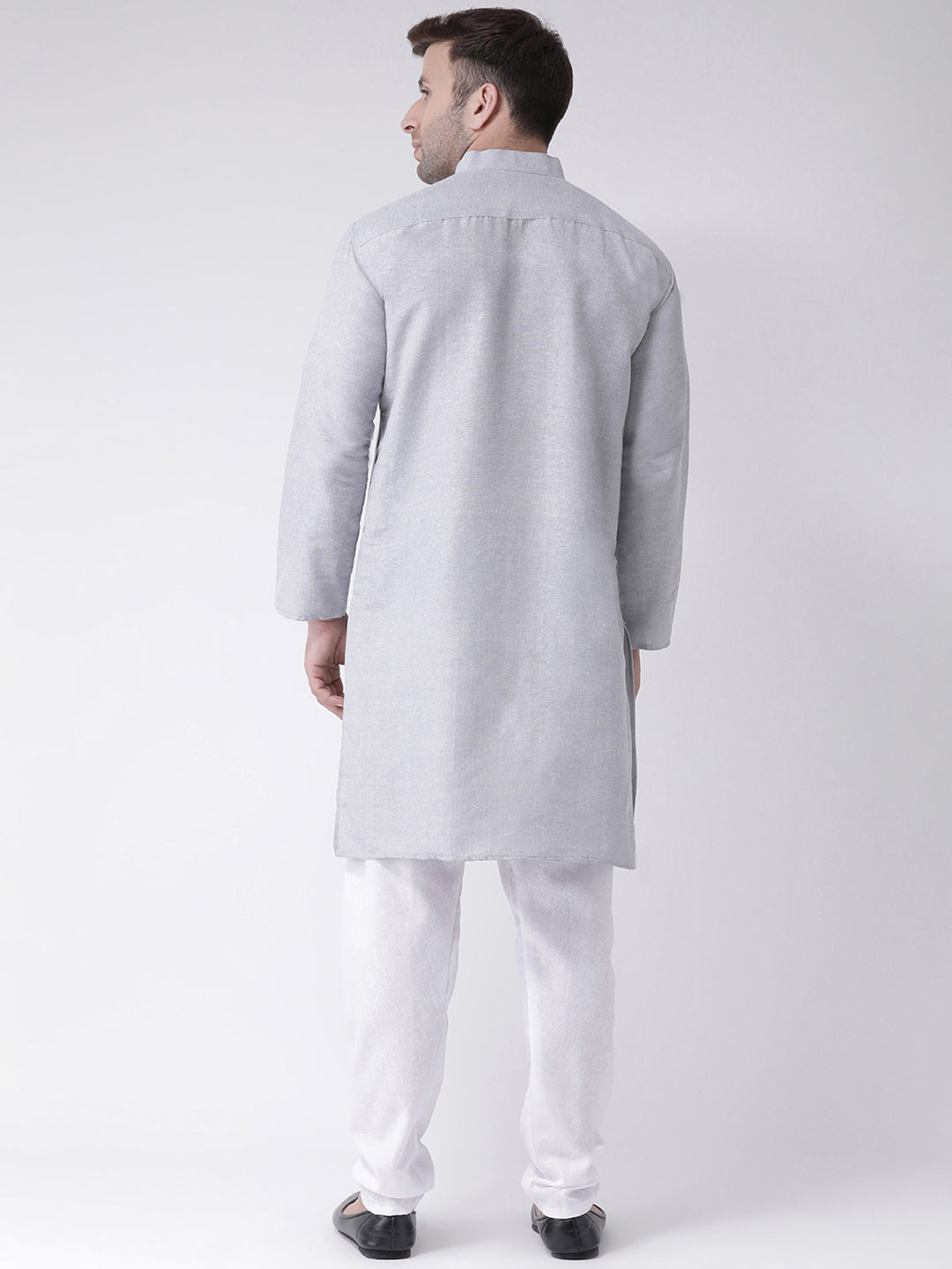 RIAG Men's Grey Cotton Long Ethnic Kurta