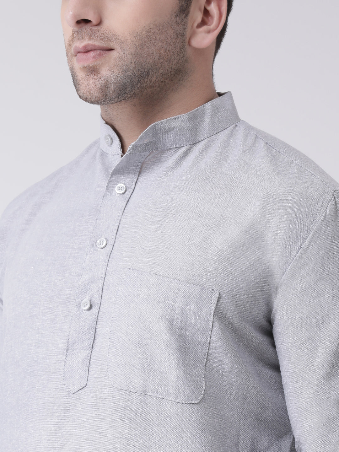 RIAG Grey Men's Ethnic Long Kurta And Pyjama Set