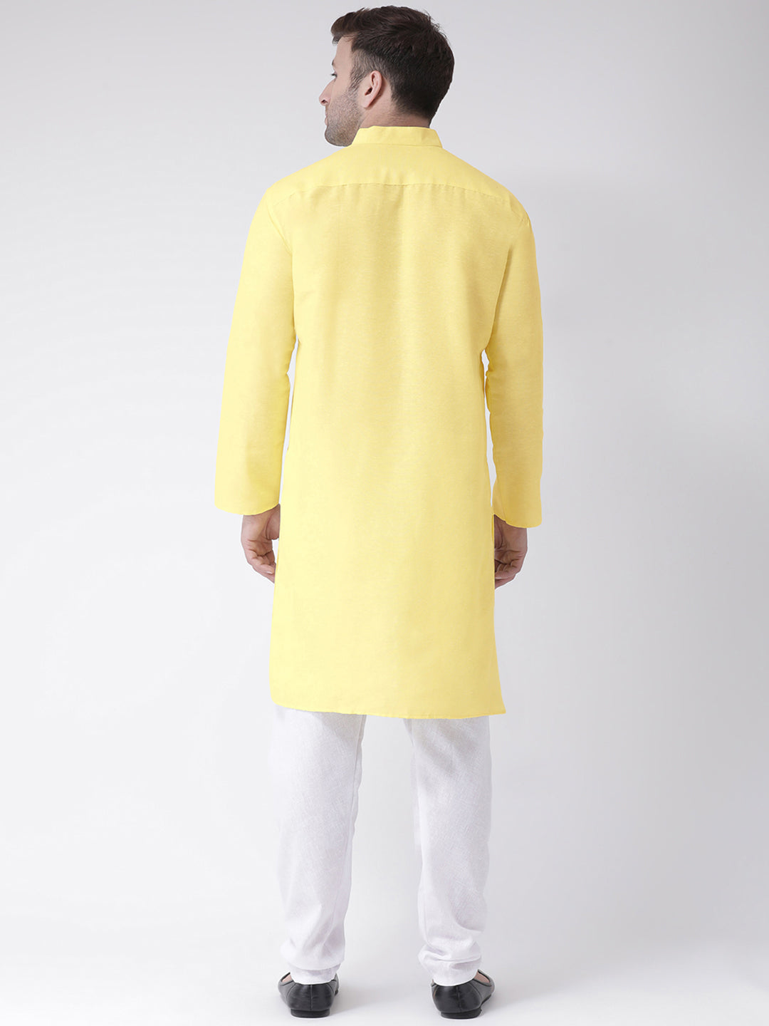RIAG Yellow Men's Ethnic Long Kurta And Pyjama Set