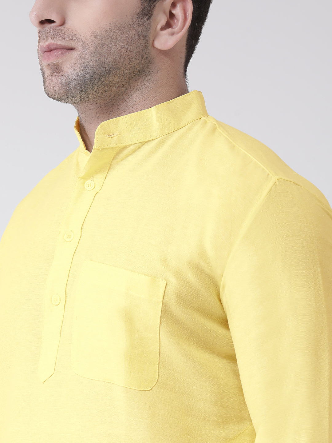 RIAG Yellow Men's Ethnic Long Kurta And Pyjama Set