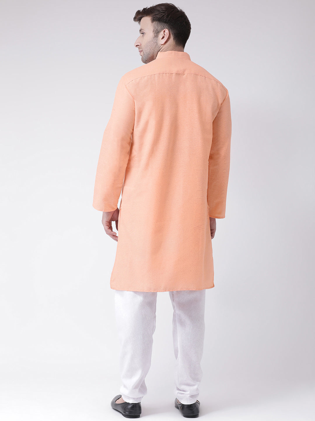 RIAG Orange Men's Ethnic Long Kurta And Pyjama Set