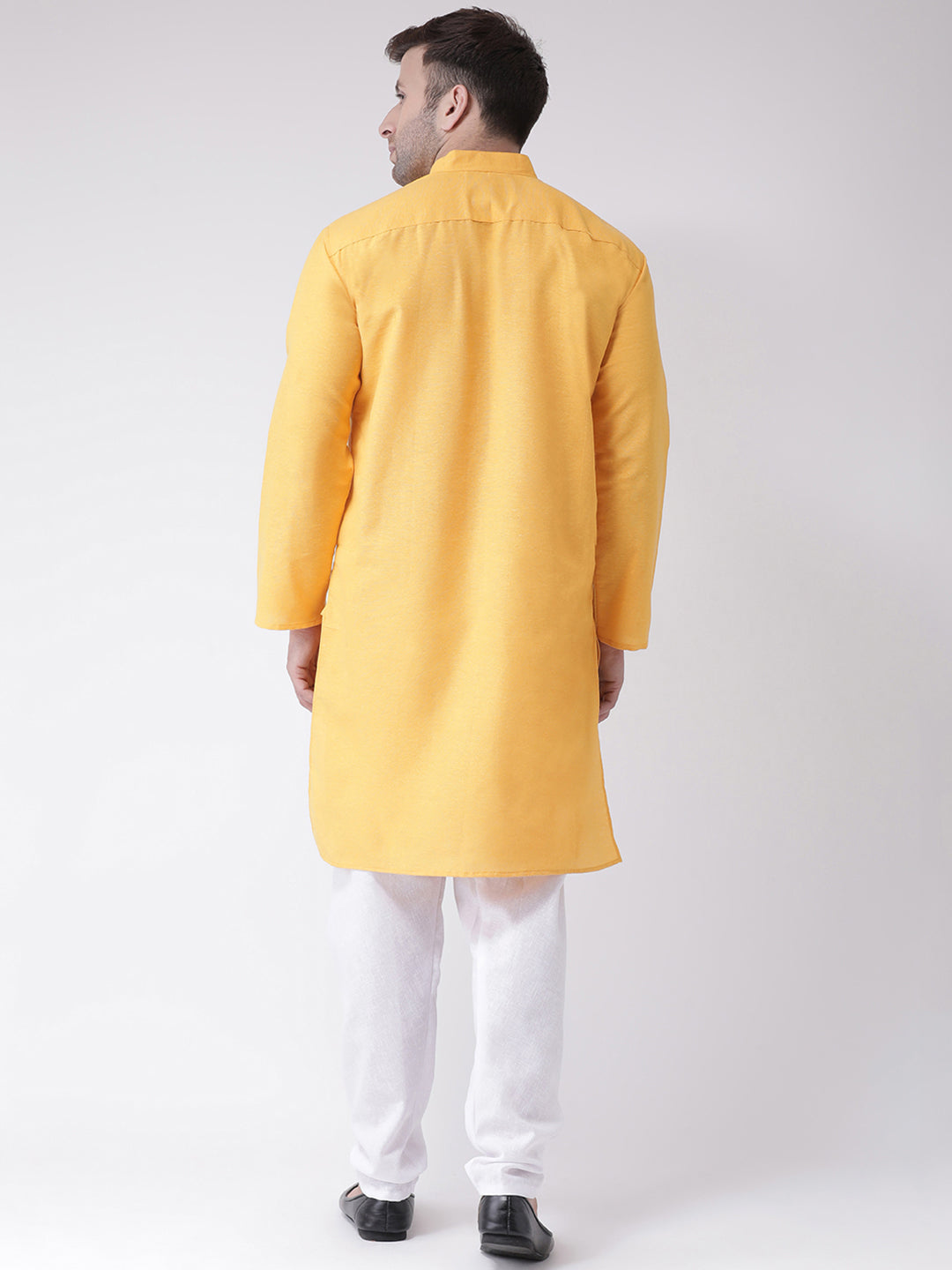 RIAG Yellow Men's Ethnic Long Kurta And Pyjama Set