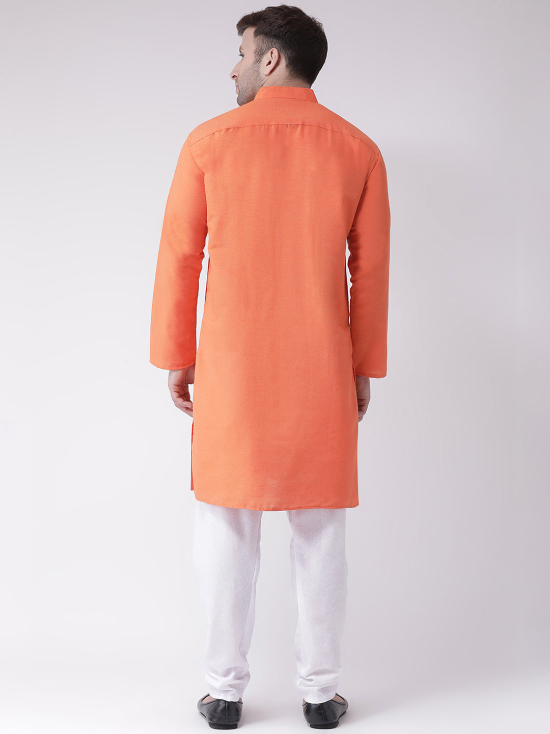 RIAG Orange Men's Ethnic Long Kurta And Pyjama Set