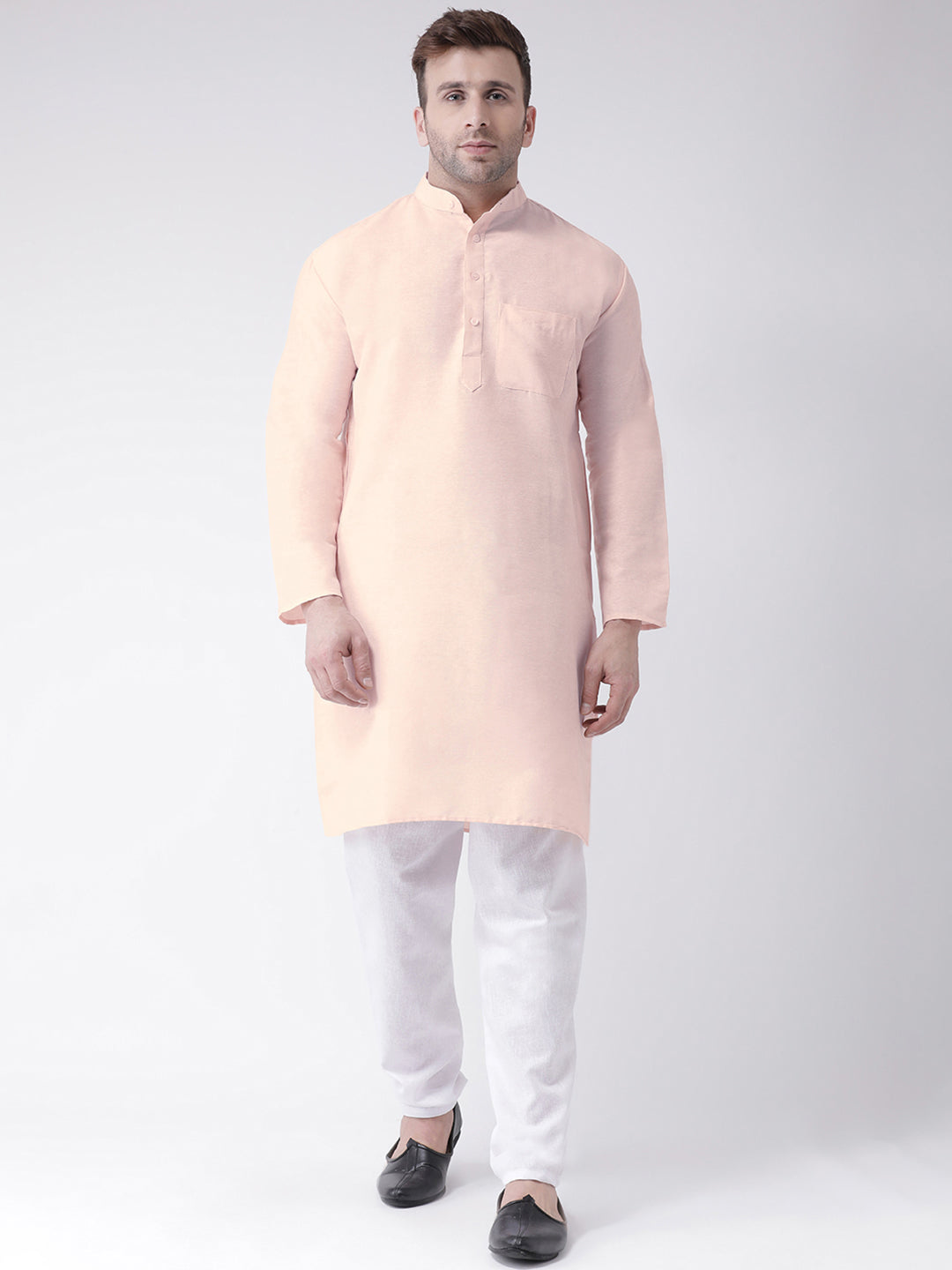 RIAG Men's Beige Cotton Long Ethnic Kurta