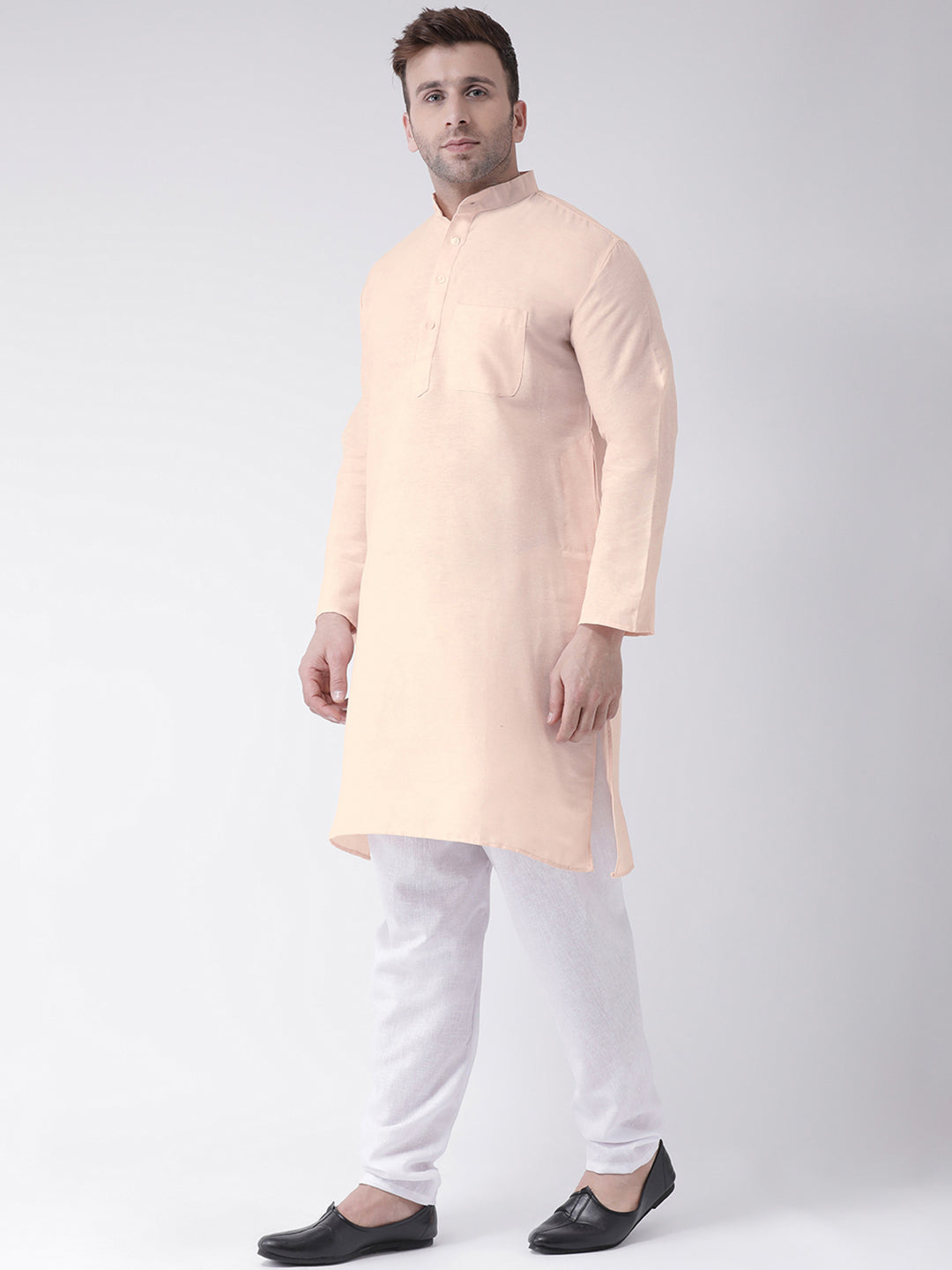 RIAG Beige Men's Ethnic Long Kurta And Pyjama Set