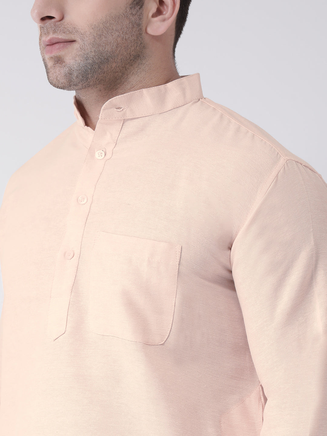 RIAG Men's Beige Cotton Long Ethnic Kurta