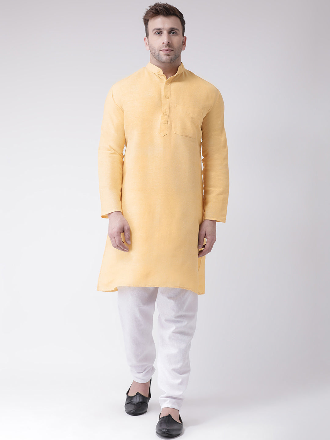 RIAG Beige Men's Ethnic Long Kurta And Pyjama Set