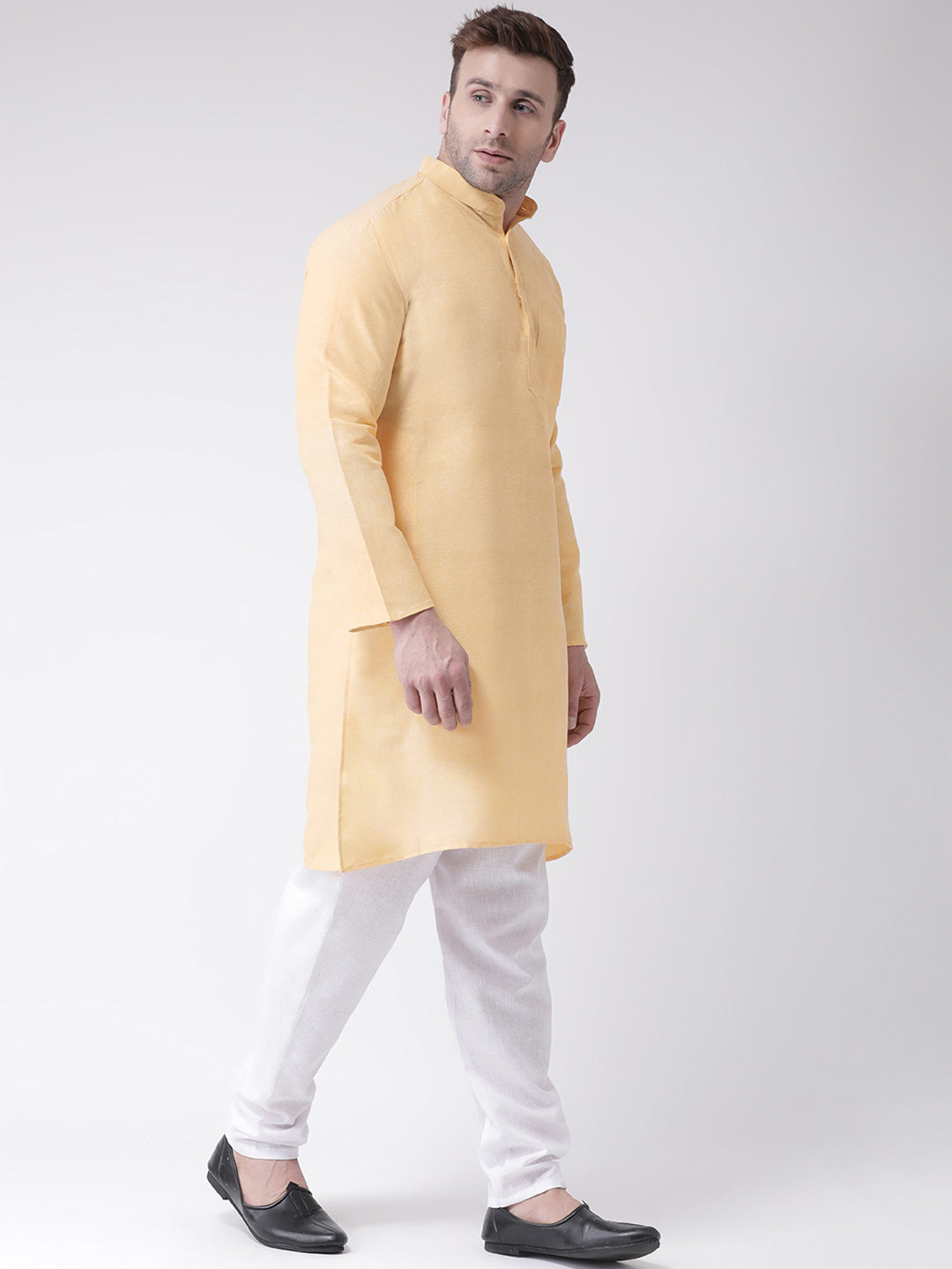 RIAG Beige Men's Ethnic Long Kurta And Pyjama Set