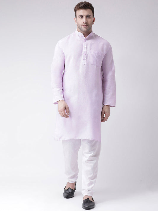 RIAG Men's Purple Cotton Long Ethnic Kurta
