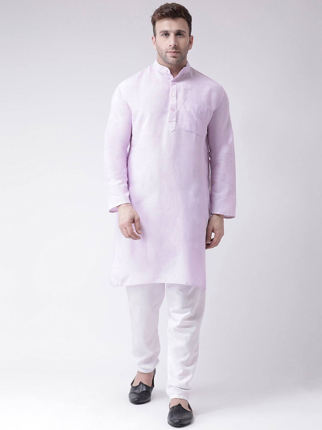 RIAG Purple Men's Ethnic Long Kurta And Pyjama Set