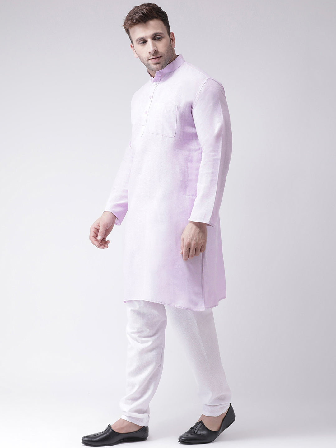 RIAG Purple Men's Ethnic Long Kurta And Pyjama Set