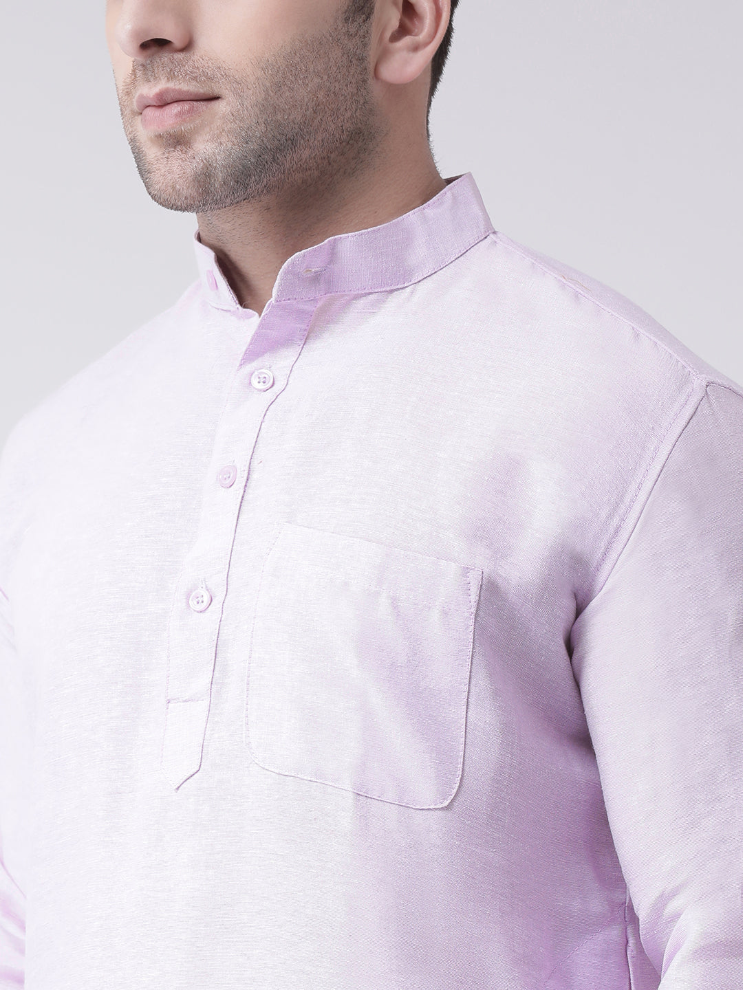 RIAG Men's Purple Cotton Long Ethnic Kurta