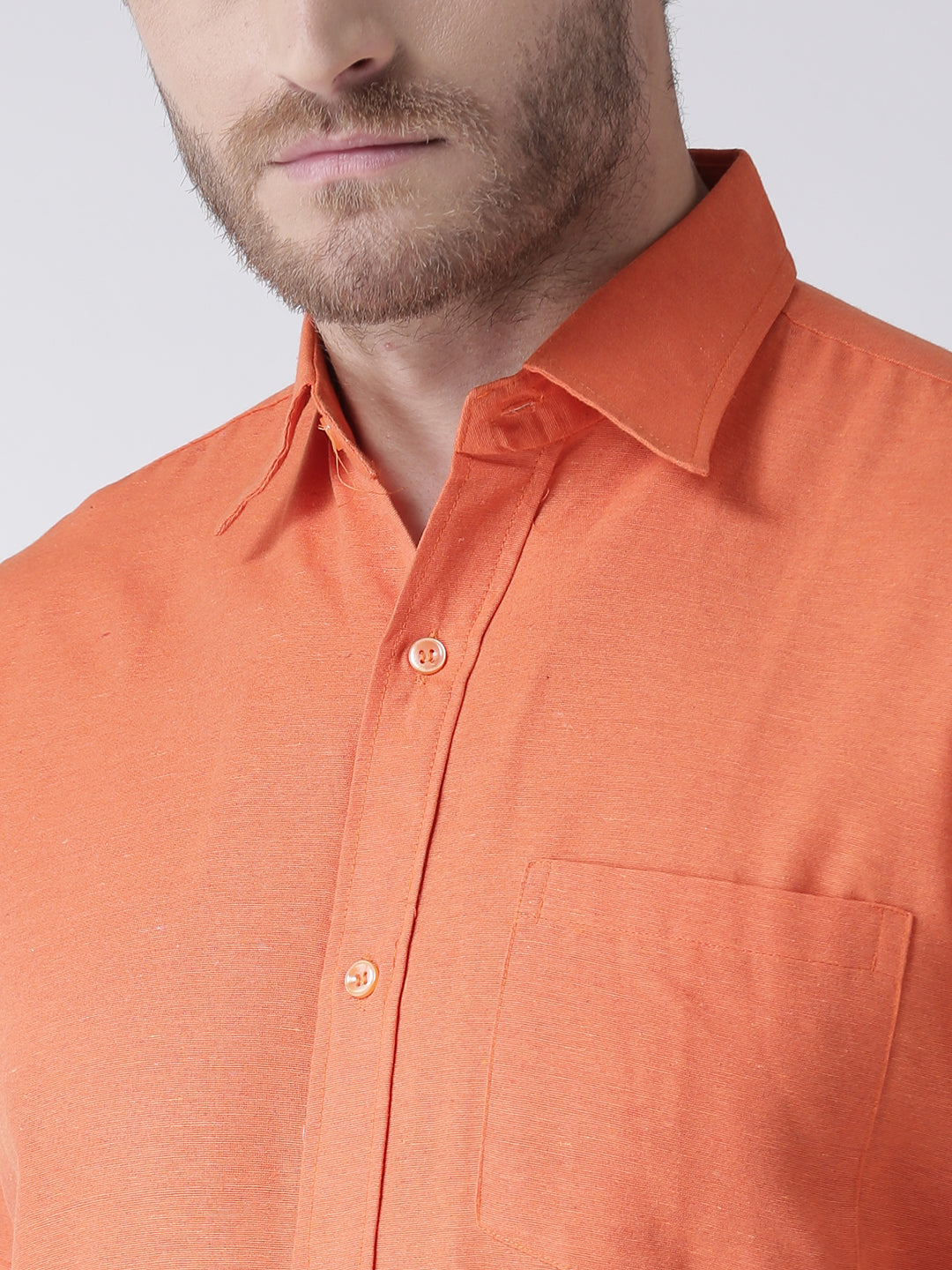 RIAG Orange Men's Half Sleeves Solid Shirt