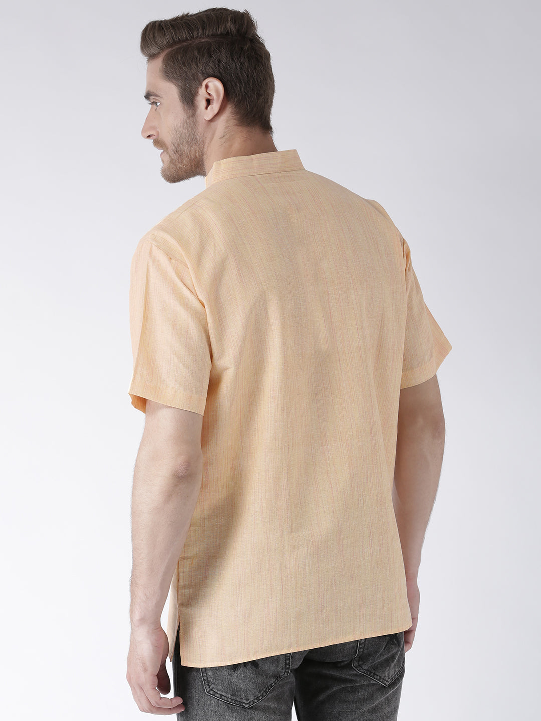RIAG Men's Beige Cotton Short Ethnic Kurta