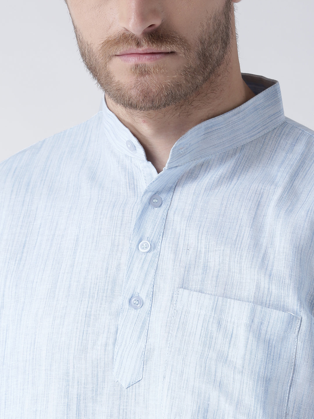 RIAG Men's Blue Cotton Short Ethnic Kurta