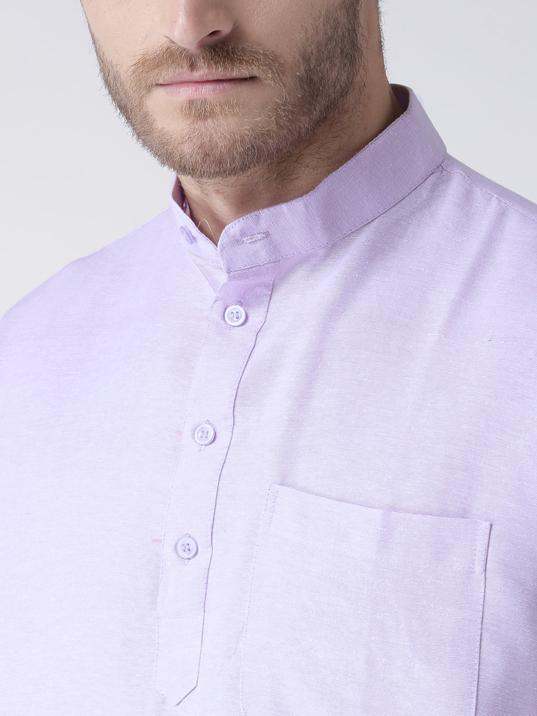 RIAG Men's Purple Cotton Short Ethnic Kurta