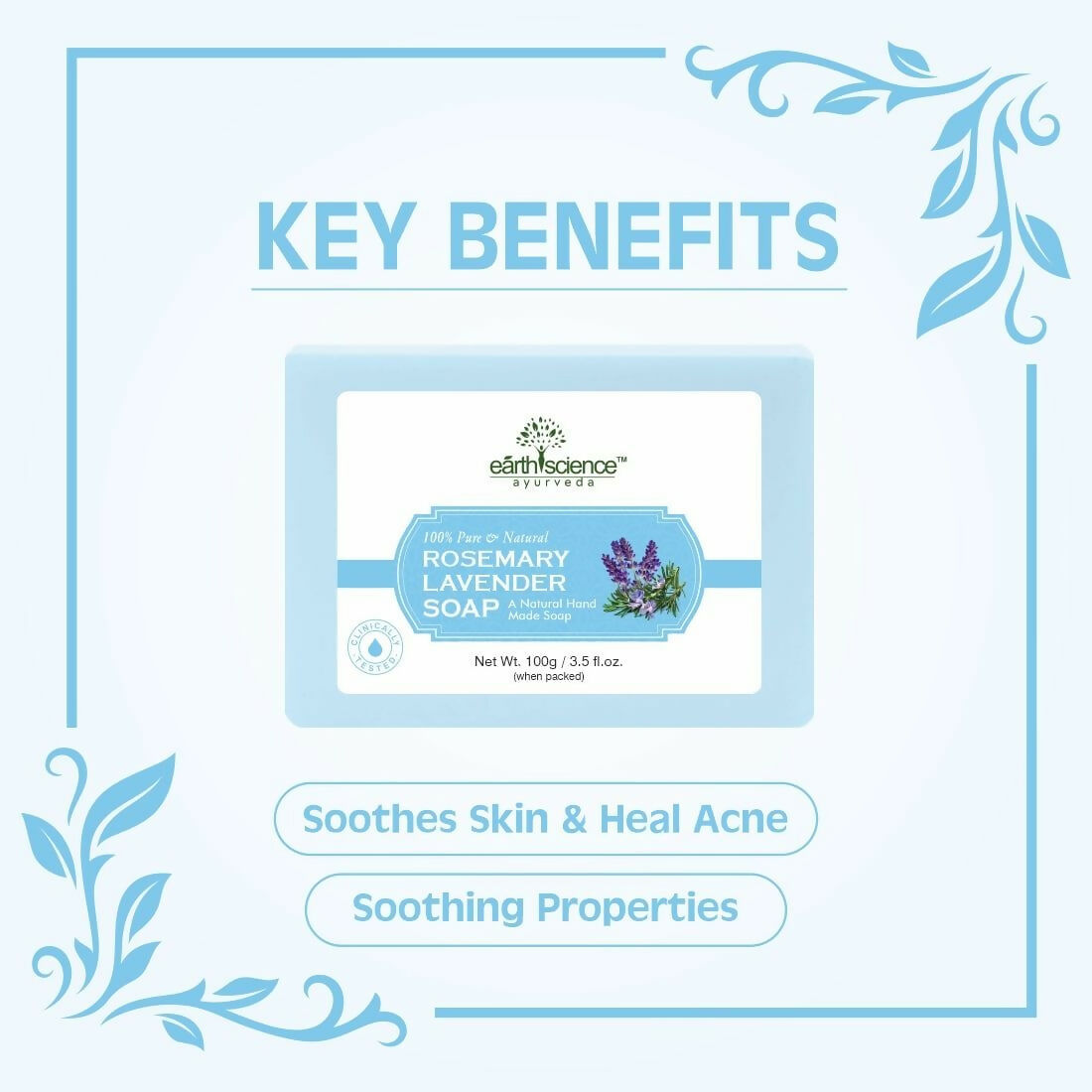 Earth Science Ayurveda Rosemary Lavender Bath Soap 