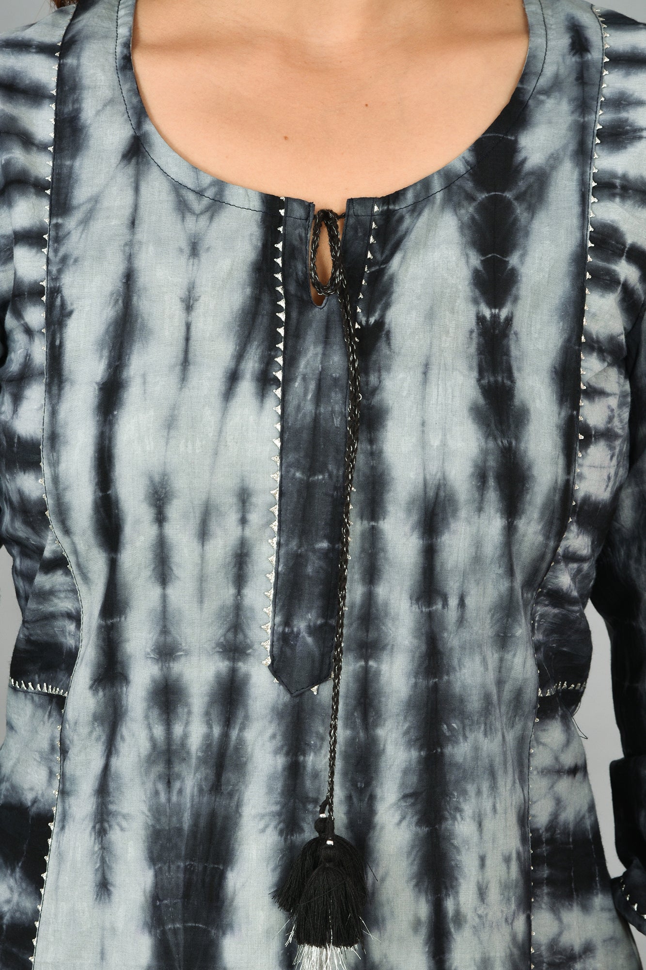 Kaajh Women's Black Tie Dye Kurta