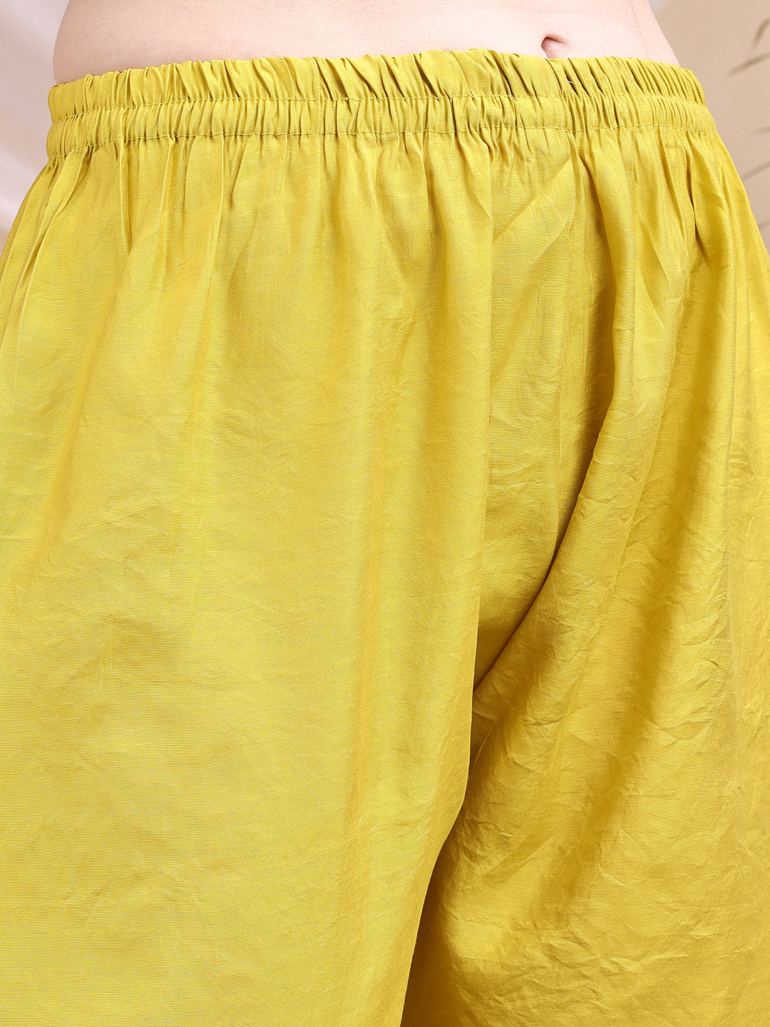 Embroidered Kurta With Pant & Printed Dupatta, Yellow - Hiral Fashion