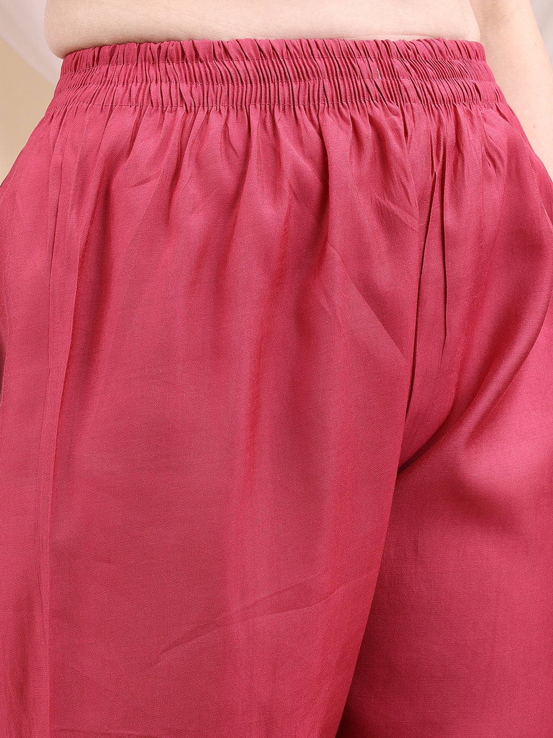 Embroidered Kurta With Pant & Printed Dupatta, Pink - Hiral Fashion