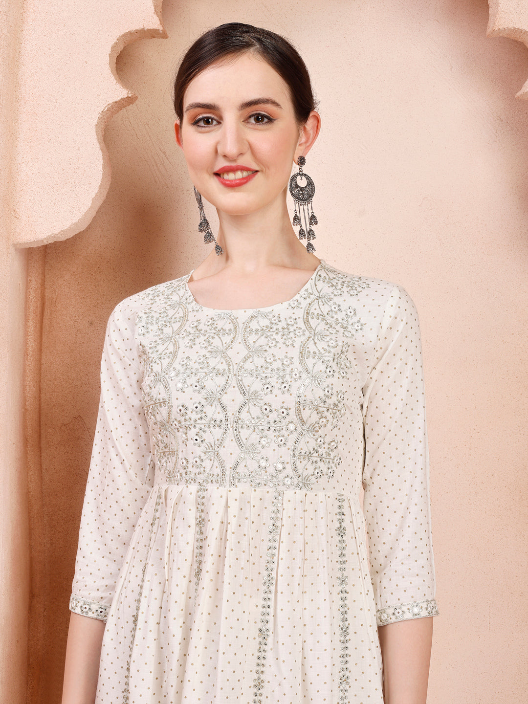 Nayra Cut Embroidered Kurta With Pant And Dupatta Set, Multicolor - Hiral Fashion