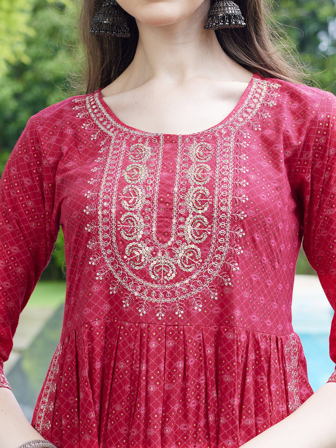 Embroidered Kurta With Pant And Dupatta Set, Multicolor - Hiral Fashion