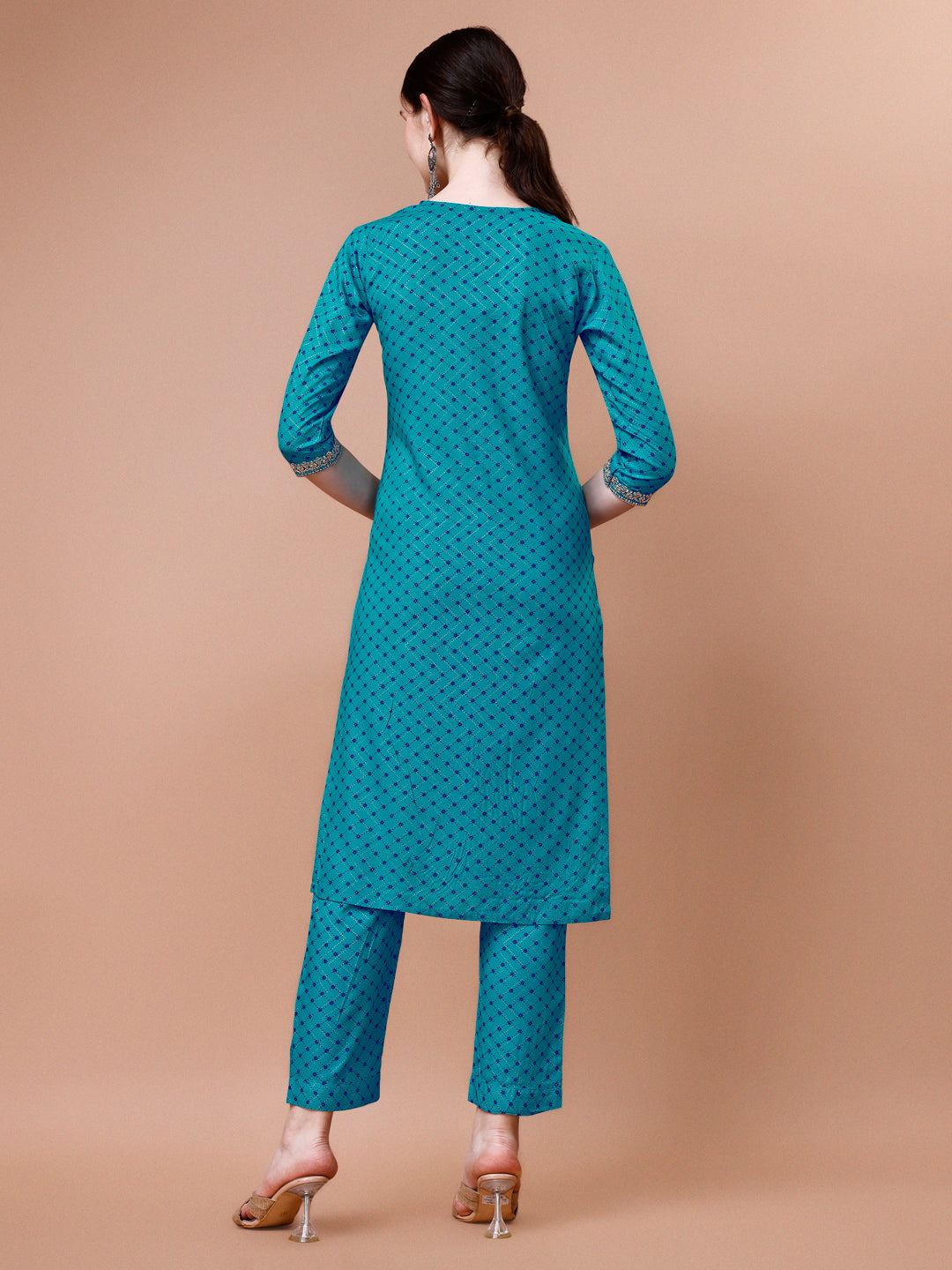 Printed & Embroidered Kurta With Pant And Dupatta Set, Multicolor - Hiral Fashion