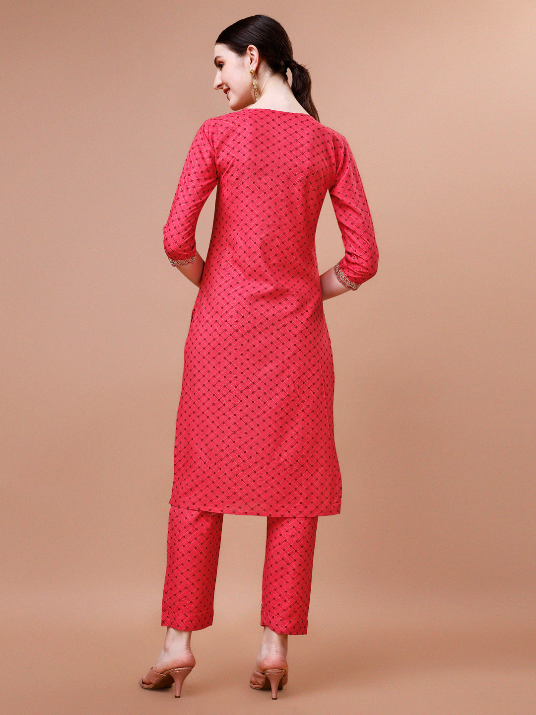 Printed & Embroidered Kurta With Pant And Dupatta Set, Multicolor - Hiral Fashion